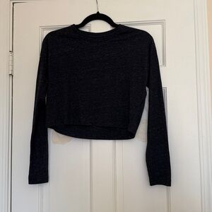 Jack Wills Navy Long Sleeve Crop Top